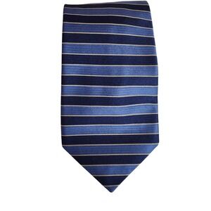 Brooks Brothers Makers Striped Silk‎ Tie Blue Tan Classic Mens Preppy Necktie